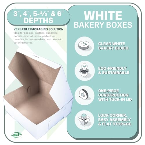 SOUTHERN CHAMPION TRAY 10" x 10" x 5.5" / White Non-Window / White Bakery Take Out Containers