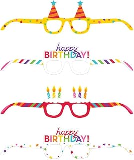 Creative Converting Happy Birthday Paper Glasses 6 Per Pack