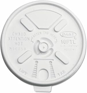 Dart 16FTL White Lift 'n' Lock Plastic Lid for Foam Cups and Containers, (Case of 1,000)