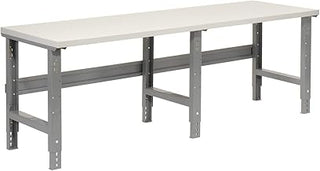 Global Industrial Adjustable Height Extra Long Workbench, 96"W X 30"D, Gray