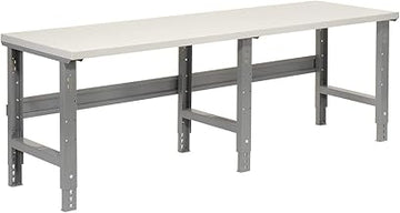 Global Industrial Adjustable Height Extra Long Workbench, 96"W X 30"D, Gray