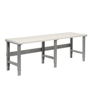 Adjustable Height Extra Long Workbench by Global Industrial – 48"L x 96"W x 4"H, Steel, Gray, Model 601429