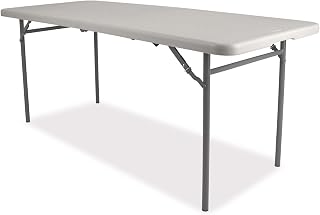 National Public Seating CMFIH Series 30" x 96" Fold-in-Half Folding Table, Grey (CMFIH3096)