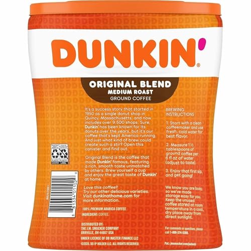 Dunkin' Original Blend / 30 Ounce (Pack of 4) / coffee Ground Coffee