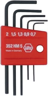 Wiha 35392 5 Piece Mini L-Key Short Hex Metric Set