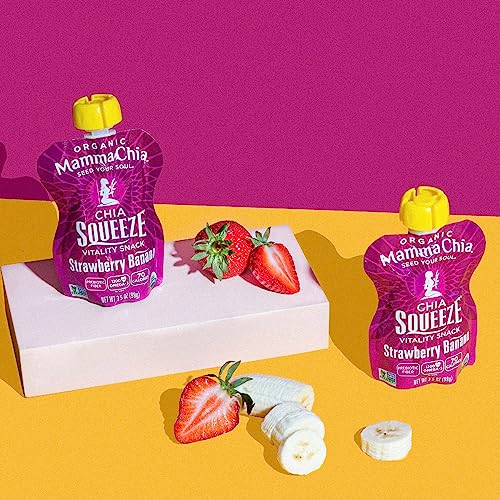 Mamma Chia Strawberry Banana / 3.5 Ounce (Pack of 16) / Natural Fruit Snacks