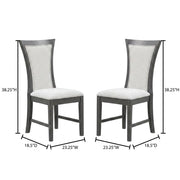 Rubberwood Dining Chair with Solid Wood Legs by Starlight Canyon Home – Wood, Grey, Pack of 2