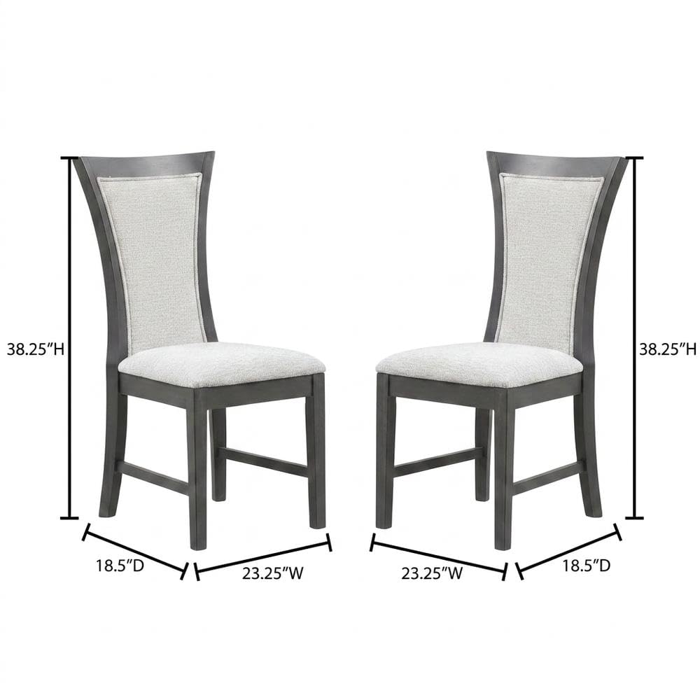 Rubberwood Dining Chair with Solid Wood Legs by Starlight Canyon Home – Wood, Grey, Pack of 2