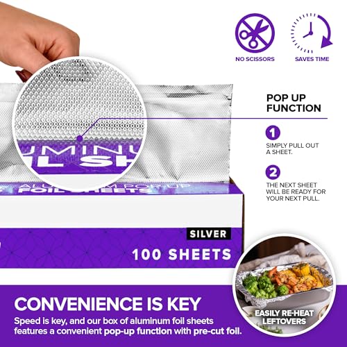 Stock Your Home 9" Inch / Silver / 100 Aluminum Foil