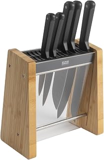 Kuhn Rikon ICED Knife + Block Set of 6 Ice-Hardened Blades Made of German Stainless Steel