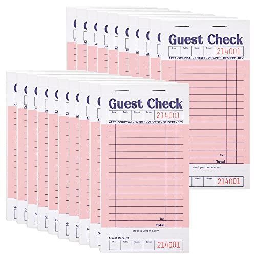 Stock Your Home 20 Pack / Pink / 20 Guest Checks