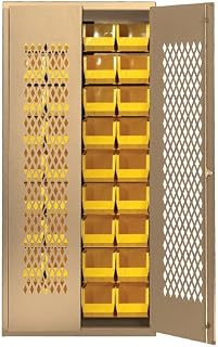 QUANTUM STORAGE SYSTEMS Beige Specialty Cabinet W/36 Blue Bins