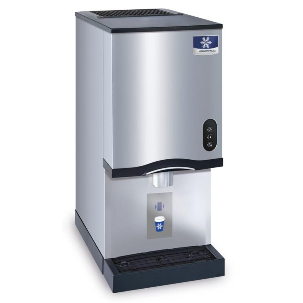 Commercial Countertop Nugget Ice Maker and Dispenser by by Manitowoc – 10 lb storage bin, 315.0 pounds, DuraTech, Metallic, Model CNF0201A