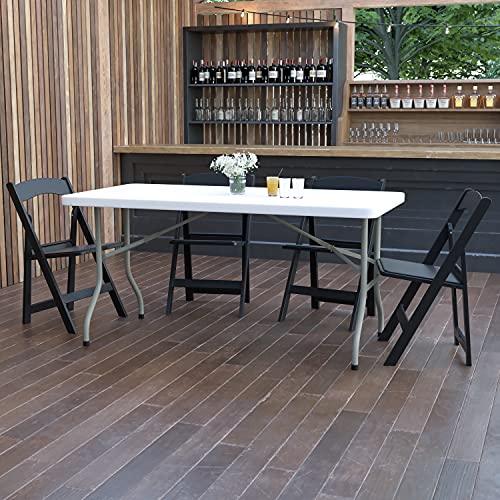 Flash Furniture Granite White / 5 feet / Classic Folding Tables