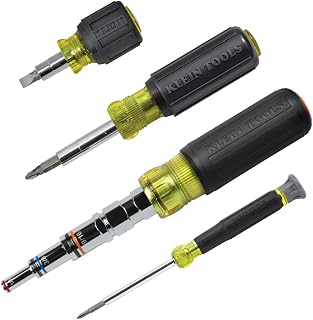 KLEIN TOOLS 80019 Tool Set, Multi-Bit Screwdriver and Nut Driver Tool Kit, 30 Different Industrial Strength Bits and Sizes, 4-Piece