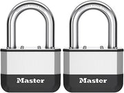 Master Lock Elite™ 67mm Laminated Padlock, 38mm Long Boron Shackle Pack of 2