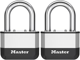 Master Lock Elite™ 67mm Laminated Padlock, 38mm Long Boron Shackle Pack of 2