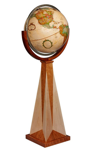 Globes Obelisk Globe by Replogle – Large, Wood, Off-white, Model 22728