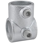 1-1/2" Size Single Socket Tee Pipe Fitting (1.94" Fitting I.D.) by Global Industrial – 1.25"L x 4"W x 2.5"H, Galvanized Iron, Gray, Model 798740