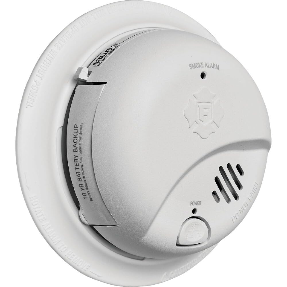 Interconnect Hard-Wired w/Battery Back-up Ionization Smoke Detector by First Alert – No Color, Model 1046848