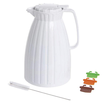 Insulated Beverage Server 2.0 L White Plastic by HUBERT – 2 Liter, 2.0 liters, Plastic, White, Model AE20P-WHITE