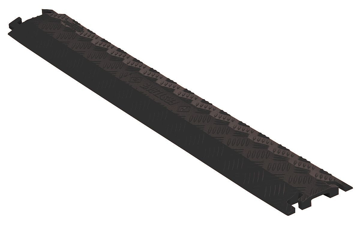 Drop Over Cable Protector 1 CH 5.25" W by Checkers – 1.5 X 0.5, Polyurethane, Black, Model FL1X1.5-B