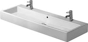 Duravit 0454120024, Vero 48" Ceramic Vanity Top with 2 Faucet Holes, White/Glazed Underside