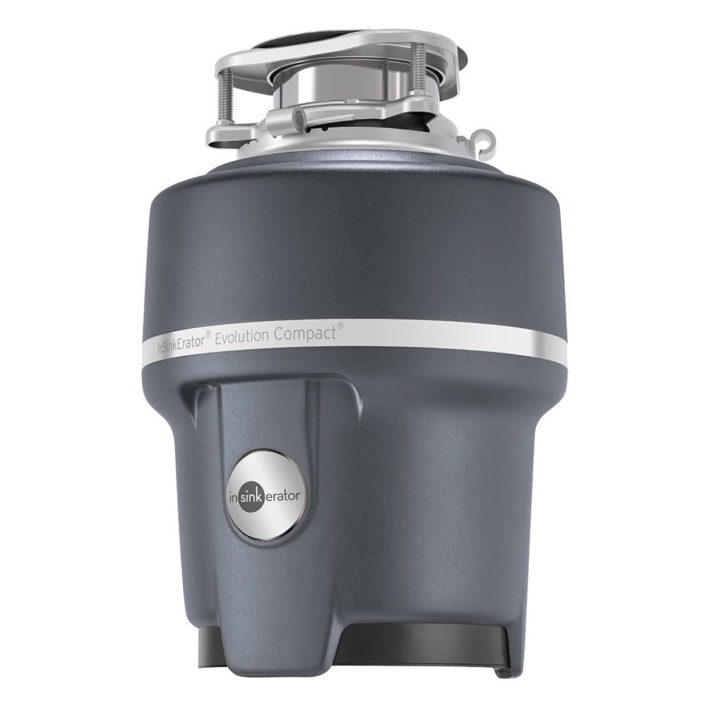 Evolution 3/4 HP Compact Garbage Disposer by InSinkErator – 1 Count (Pack of 1), Alloy Stainless Steel Components, Gray