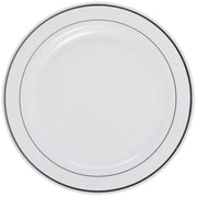 First Impressions Disposable White Plastic Plate - 9" Dia by Sabert – Medium, Plastic, White, Model 9IMP144S