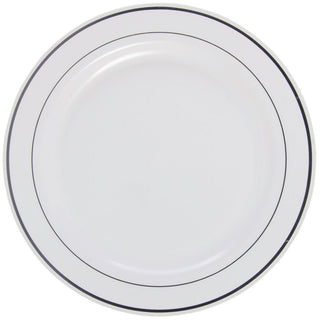 First Impressions Disposable White Plastic Plate - 9" Dia by Sabert – Medium, Plastic, White, Model 9IMP144S