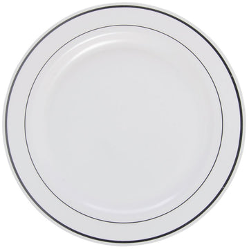 First Impressions Disposable White Plastic Plate - 9" Dia by Sabert – Medium, Plastic, White, Model 9IMP144S