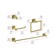 Isla 4-Pc Stainless Steel Hardware Set in Gold by Elegant Kitchen and Bath – Stainless Steel, Gold, Model HWB-12S4BGD