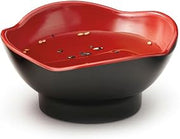 GET 3 oz Red/Black Scallop Melamine Fruit Bowl (Set of 12)