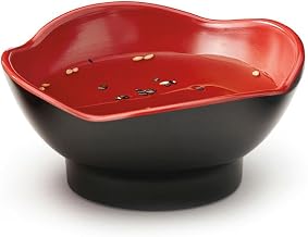 GET 3 oz Red/Black Scallop Melamine Fruit Bowl (Set of 12)