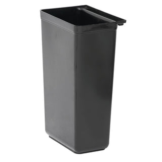 Plastic Utility Cart Refuse Bin - 13"L x 9 29/64"W x 20 1/20"H by HUBERT – Large, Plastic, Black