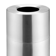 Indoor Round Trash Can with Open Top by Global Industrial – 35 Gallon, 35.0 gallons, Aluminum, Satin Clear, Model EK9079-SS