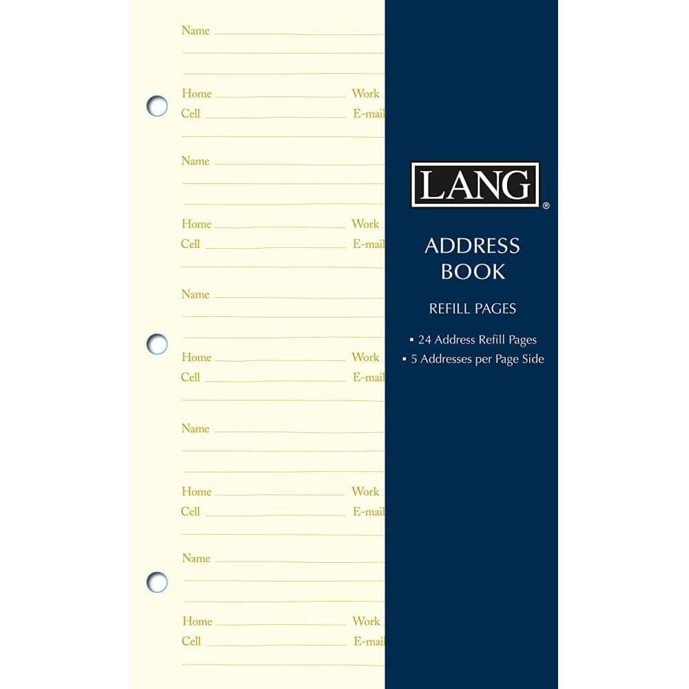 Address Book Refill Pages by Lang – standard, Paper, Multi, Model 0113100