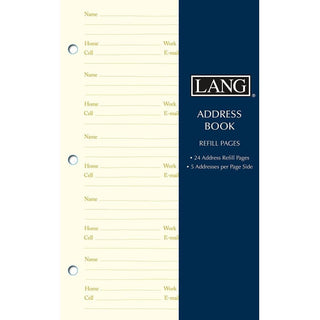 Address Book Refill Pages by Lang – standard, Paper, Multi, Model 0113100