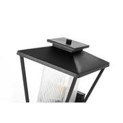 Gaul One Light Outdoor Wall Sconce Black by Lighting Design – Iron, Black, Model OD306W15BK
