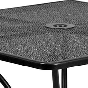 Flash Furniture Black / 35.5" / 4 Round Chairs + Square Table Dining Sets