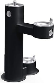 Elkay LK4420DBFRKBLK Bi-Level Pedestal Ftn, Ada W/Dog Bowl, Fr, Blk