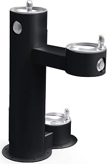 Elkay LK4420DBFRKBLK Bi-Level Pedestal Ftn, Ada W/Dog Bowl, Fr, Blk