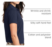 Women's Silk Touch Polo Navy by Port Authority – Small, Silk, Navy, Model SNM-208732