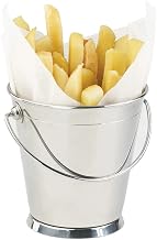 G.E.T. 4-80810 Serving Pail with Handle, 9.24 Ounce, Stainless Steel, 3-1/2" Diameter x 3-1/2"H, Case of 12