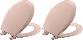 Bemis 500EC 063 Toilet Seat with Easy Clean & Change Hinges, 2 Pack Round, Venetian Pink