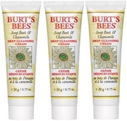 Burt's Bees Soap Bark & Chamomile Deep Cleaning Cream, .75oz Travel Size [3 Pack]
