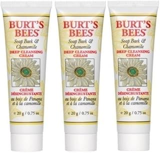 Burt's Bees Soap Bark & Chamomile Deep Cleaning Cream, .75oz Travel Size [3 Pack]