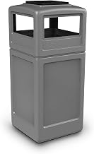 Commercial Zone 38-Gallon Square Waste Container with Ashtray Dome Lid Color: Gray