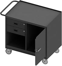 Durham 3118-95 Mobile Bench Cabinet, 1 Door, Steel top