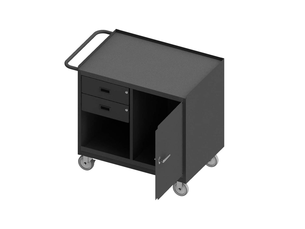 Mobile Bench Cabinet by Durham – Alloy Steel, Grey, Model 3118-95